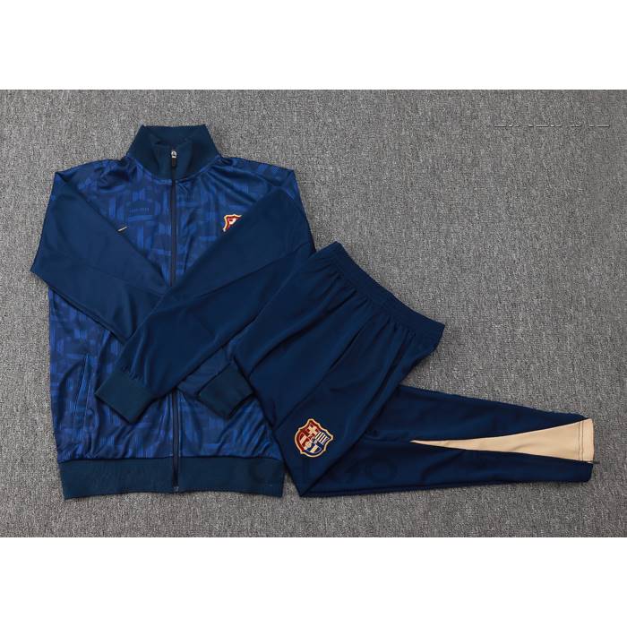 Tuta da Track di Giacca FC Barcellona Bambino 2024-2025 Blu Scuro